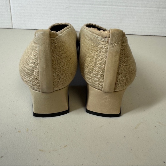 Vintage Stuart Weitzman Textured Cream Tan Old Money Women's Shoes Size 9 1/2 - Picture 6 of 16
